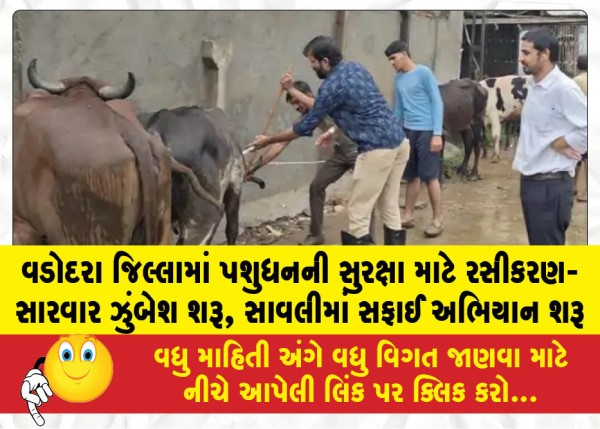 MailVadodara.com - Vaccination-and-treatment-drive-for-livestock-launched-in-Vadodara-district-cleanliness-drive-initiated-in-Savli