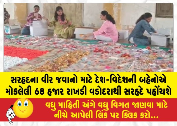 MailVadodara.com - 68000-Rakhis-sent-by-sisters-from-across-the-country-and-abroad-for-the-brave-soldiers-at-the-border-will-reach-the-border-from-Vadodara