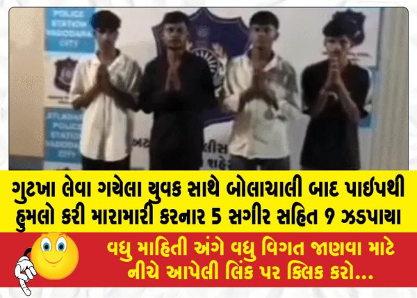 MailVadodara.com - Nine-individuals-including-five-minors-have-been-apprehended-for-assaulting-a-young-man-with-a-pipe-following-an-altercation-that-broke-out-when-he-went-to-buy-gutkha