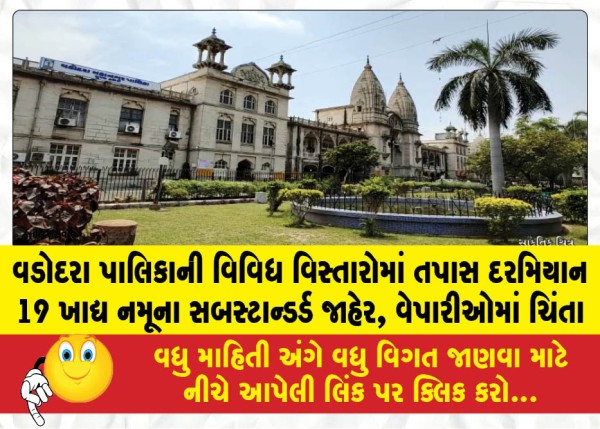 MailVadodara.com - 19-food-samples-declared-substandard-during-inspections-across-various-areas-by-the-Vadodara-Municipal-Corporation-traders-concerned