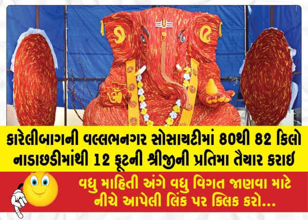 MailVadodara.com - A-12-foot-idol-of-Lord-Shrijii-was-created-using-80-to-82-kilograms-of-nadachhadi-in-the-Vallabhnagar-Society-of-Karelibaug