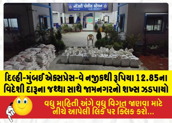 MailVadodara.com - A-man-from-Jamnagar-was-caught-near-the-Delhi-Mumbai-Expressway-with-a-consignment-of-foreign-liquor-worth-12-85-lakh