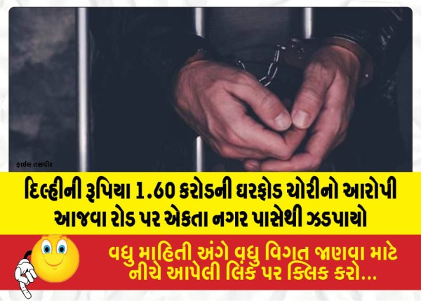MailVadodara.com - Delhi-Rs-1-60-crore-burglary-suspect-caught-from-Ekta-Nagar-on-Ajwa-Road