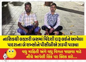 નાસિકથી લક્ઝરી બસમાં વિદેશી દારૂ લઈને આવેલા પાદરાના બે શખ્સોને પીસીબીએ ઝડપી પાડ્યા
