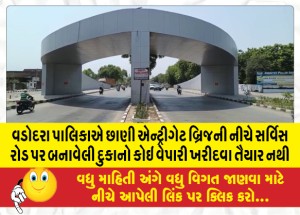 વડોદરા પાલિકાએ છાણી એન્ટ્રીગેટ બ્રિજની નીચે સર્વિસ રોડ પર બનાવેલી દુકાનો કોઇ વેપારી ખરીદવા તૈયાર નથી