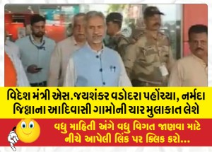વિદેશ મંત્રી એસ.જયશંકર વડોદરા પહોંચ્યા, નર્મદા જિલ્લાના ચાર આદિવાસી ગામોની મુલાકાત લેશે