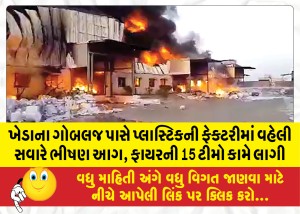 ખેડાના ગોબલજ પાસે પ્લાસ્ટિકની ફેક્ટરીમાં વહેલી સવારે ભીષણ આગ, ફાયરની 15 ટીમો કામે લાગી