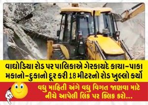વાઘોડિયા રોડ પર પાલિકાએ ગેરકાયદે કાચા-પાકા મકાનો-દુકાનો દૂર કરી 18 મીટરનો રોડ ખુલ્લો કર્યો