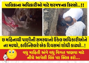 છ મહિનાથી પાણીની સમસ્યાનો ઉકેલ અધિકારીઓને ના મળ્યો, કાઉન્સિલરે એક દિવસમાં શોધી કાઢ્યો..!