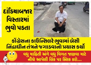 કોંગ્રેસના કાઉન્સિલરે ભુવામાં બેસી નિંદ્રાધીન તંત્રને જગાડવાનો પ્રયાસ કર્યો
