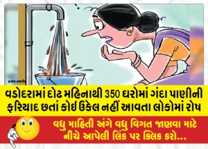 વડોદરામાં દોઢ મહિનાથી 350 ઘરોમાં ગંદા પાણીની ફરિયાદ છતાં કોઇ ઉકેલ નહીં આવતા લોકોમાં રોષ