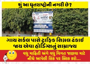 ગાય સર્કલ પાસે ટ્રાફિક સિગ્નલ ઢંકાઈ જાય એવા હોર્ડિંગ્સનું સામ્રાજ્ય