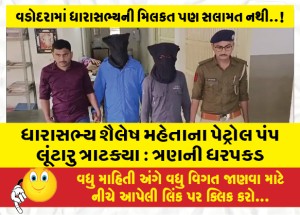 ધારાસભ્ય શૈલેષ મહેતાના પેટ્રોલ પંપ લૂંટારુ ત્રાટક્યા : ત્રણની ધરપકડ