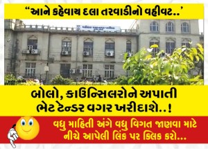બોલો, કાઉન્સિલરોને અપાતી ભેટ ટેન્ડર વગર ખરીદાશે..!