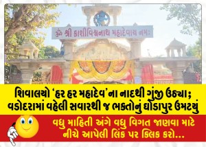 શિવાલયો `હર હર મહાદેવ'ના નાદથી ગુંજી ઉઠ્યા; વડોદરામાં વહેલી સવારથી જ ભક્તોનું ઘોડાપુર ઉમટયું, અનેરો ઉત્સાહ જોવા મળ્યો