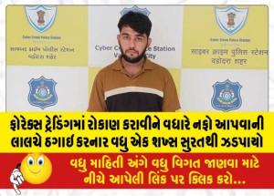 ફોરેક્સ ટ્રેડિંગમાં રોકાણ કરાવીને વધારે નફો આપવાની લાલચે ઠગાઇ કરનાર વધુ એક શખ્સ સુરતથી ઝડપાયો