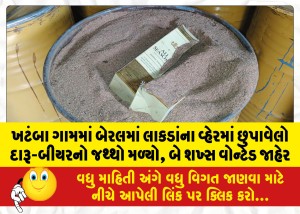 ખટંબા ગામમાં બેરલમાં લાકડાંના વ્હેરમાં છુપાવેલો દારૂ-બીયરનો જથ્થો મળ્યો, બે શખ્સ વોન્ટેડ જાહેર
