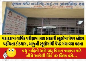 વડાદરામાં વાર્ષિક પરીક્ષામાં ત્રણ સરકારી સ્કૂલોમાં પેપર ઓછા પહોંચતા દોડધામ, બાજુની સ્કૂલોમાંથી પેપર મંગાવવા પડ્યા