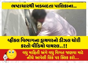 વ્હીકલ વિભાગના ડ્રાયવરનો ડીઝલ ચોરી કરતો વીડિયો વાયરલ..!!