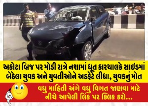 અકોટા બ્રિજ પર મોડી રાત્રે નશામાં ધૂત કારચાલકે સાઇડમાં બેઠેલા યુવક અને યુવતીઓને અડફેટે લીધા, યુવકનું મોત
