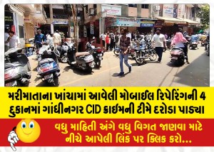 મરીમાતાના ખાંચામાં આવેલી મોબાઈલ રિપેરિંગની 4 દુકાનમાં ગાંધીનગર CID ક્રાઇમની ટીમે દરોડા પાડ્યા