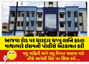 આજવા રોડ પર ધારદાર ચપ્પુ લઈને ફરતા માથાભારે ઇસમની પોલીસે અટકાયત કરી