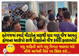 ફતેગંજમાં સ્માર્ટ મીટરોનું ત્રણથી ચાર ગણું વીજ આવતું હોવાના આક્ષેપો સાથે ગ્રાહકોનો વીજ કચેરી હલ્લાબોલ