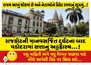 રાજકોટની માનવસર્જિત દુર્ઘટના બાદ વડોદરામાં સત્તાનું અટ્ટહાસ્ય...!