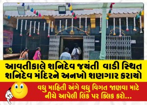 આવતીકાલે શનિદેવ જયંતી : વાડી સ્થિત શનિદેવ મંદિરને અનખો શણગાર કરાયો