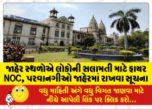 જાહેર સ્થળોએ મોટી સંખ્યામાં આવતા લોકોની સલામતી માટે ફાયર NOC, પરવાનગીઓ જાહેરમાં રાખવા સૂચના