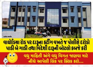 વાઘોડિયા રોડ પર દારૂના કટીંગ વખતે જ પોલીસે દરોડો પાડી બે ગાડી તથા વિદેશી દારૂની બોટલો કબજે કરી