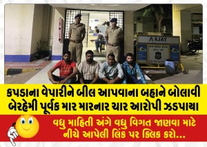 કપડાના વેપારીને બીલ આપવાના બહાને બોલાવી બેરહેમી પૂર્વક માર મારનાર ચાર આરોપી ઝડપાયા