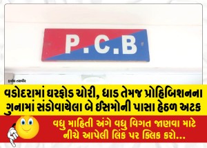 વડોદરામાં ઘરફોડ ચોરી, ધાડ તેમજ પ્રોહિબિશનના ગુનામાં સંડોવાયેલા બે ઈસમોની પાસા હેઠળ અટક