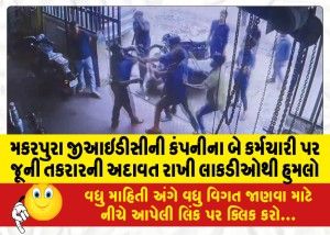 મકરપુરા જીઆઇડીસીની કંપનીના બે કર્મચારી પર જૂની તકરારની અદાવત રાખી લાકડીઓથી હુમલો