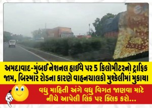 અમદાવાદ-મુંબઈ નેશનલ હાઈવે પર 5 કિલોમીટરનો ટ્રાફિક જામ, બિસ્માર રોડના કારણે વાહનચાલકો મુશ્કેલીમાં મુકાયા