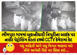 ભીમપુરા ગામમાં બુકાનીધારી ત્રિપુટીના બાઇક પર નાઇટ પેટ્રોલિંગ કરતાં દૃશ્યો CCTV કેમેરામાં કેદ