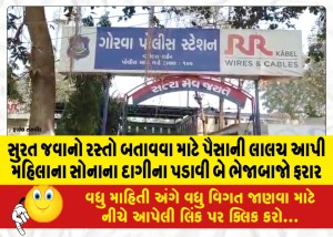 સુરત જવાનો રસ્તો બતાવવા માટે પૈસાની લાલચ આપી મહિલાના સોનાના દાગીના પડાવી બે ભેજાબાજો ફરાર