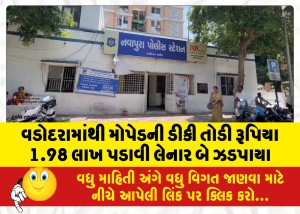 વડોદરામાંથી મોપેડની ડીકી તોડી રૂપિયા 1.98 લાખ પડાવી લેનાર બે ઝડપાયા