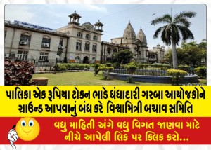 પાલિકા એક રૂપિયા ટોકન ભાડે ધંધાદારી ગરબા આયોજકોને ગ્રાઉન્ડ આપવાનું બંધ કરે : વિશ્વામિત્રી બચાવ સમિતિ