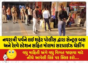 નવરાત્રી પર્વને લઇ શહેર પોલીસ દ્વારા સેન્ટ્રલ બસ અને રેલ્વે સ્ટેશન સહિત મોલમાં સરપ્રાઇઝ ચેકીંગ