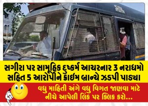 સગીરા પર સામૂહિક દુષ્કર્મ આચરનાર 3 નરાધમો સહિત 5 આરોપીને ક્રાઇમ બ્રાન્ચે ઝડપી પાડ્યા