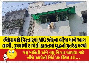 ઈલોરાપાર્ક વિસ્તારમાં MIG ફ્લેટના બીજા માળે આગ લાગી, રૂમમાંથી દાઝેલી હાલતમાં વૃદ્ધનો મૃતદેહ મળ્યો