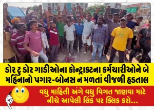 ડોર ટુ ડોર ગાડીઓના કોન્ટ્રાક્ટના કર્મચારીઓને બે મહિનાનો પગાર-બોનસ ન મળતાં વીજળી હડતાલ