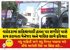 વડોદરામાં કાઠિયાવાડી ઢાબા પર સગીરો પાસે કામ કરાવતા મેનેજર અને માલિક સામે ફરિયાદ