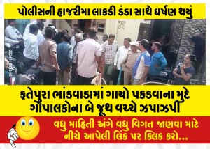 ફતેપુરા ભાંડવડામાં ગાયો પકડવાના મુદે ગૌપાલકોના બે જૂથ વચ્ચે ઝપાઝપી