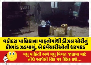 વડોદરા પાલિકાના વાહનોમાંથી ડીઝલ ચોરીનું કૌભાંડ ઝડપાયું, બે કર્મચારીઓની ધરપકડ