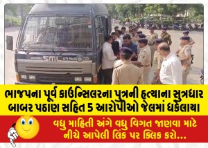ભાજપના પૂર્વ કાઉન્સિલરના પુત્રની હત્યાના સુત્રધાર બાબર પઠાણ સહિત 5 આરોપીઓ જેલમાં ધકેલાયા