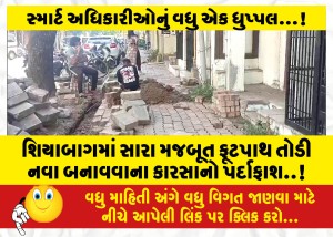 શિયાબાગમાં સારા મજબૂત ફૂટપાથ તોડી નવા બનાવવાના કારસાનો પર્દાફાશ..!