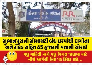 સુભાનપુરાની સોસાયટી બંધ ઘરમાંથી દાગીના અને રોકડ સહિત 65 હજારની મતાની ચોરાઇ