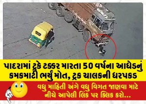 પાદરામાં ટ્રકે ટક્કર મારતા 50 વર્ષના આધેડનું કમકમાટી ભર્યું મોત, ટ્રક ચાલકની ધરપકડ